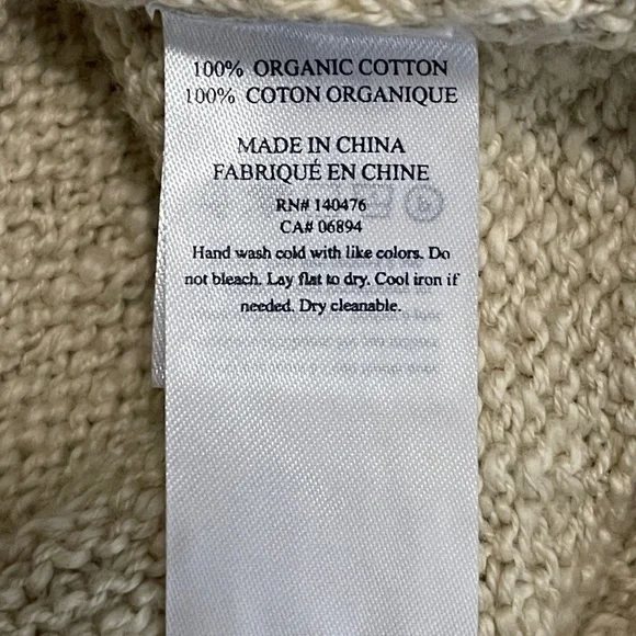 Faherty Cardigan Size Medium Large Aztec Tie Fringe Ivory Sweater - Picture 10 of 10